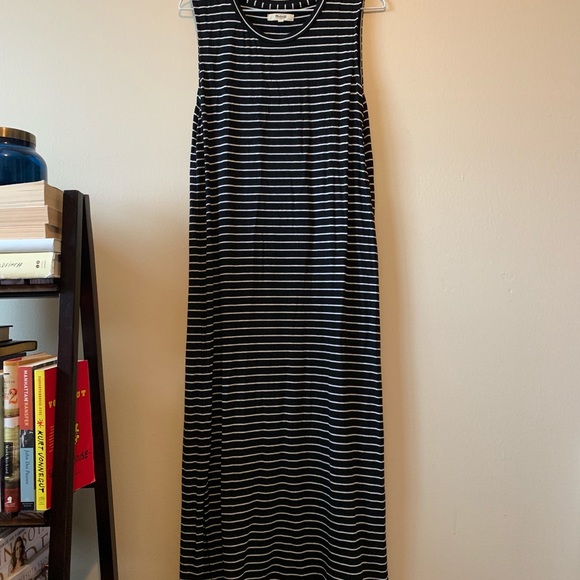 Madewell Striped Muscle Tee Midi Dress - Picture 2 of 4